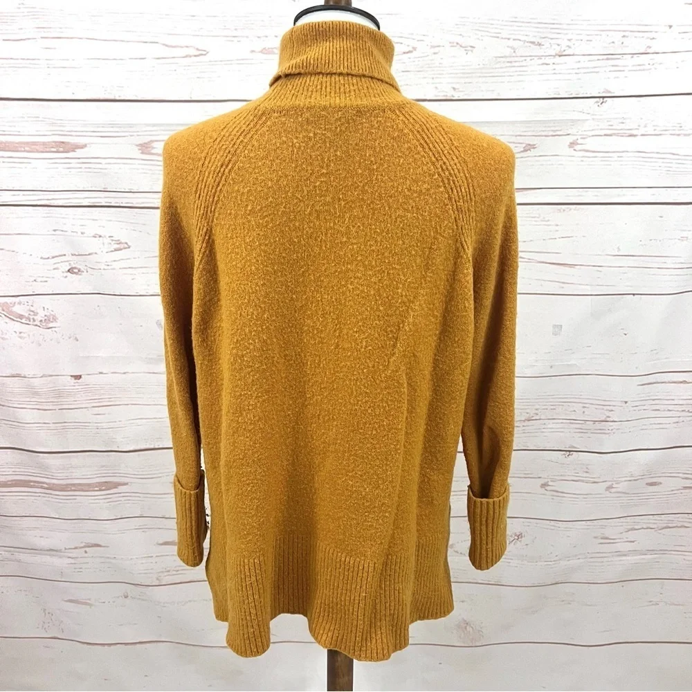 J. Crew Plush Relaxed Fit Warm Fuzzy Mustard Turtleneck Sweater